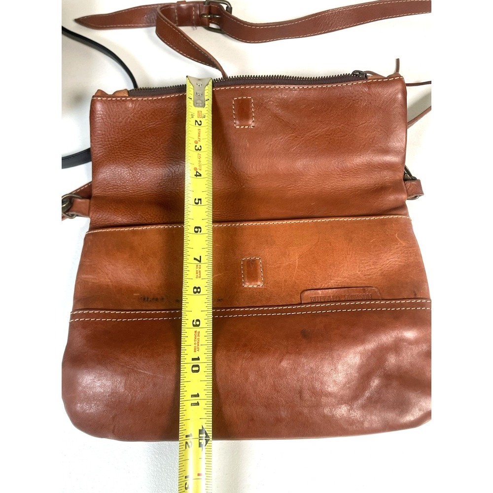 Buffalo Jackson Brown Leather Fold Over Crossbody  Bag Handbag Purse Madison - Picture 12 of 14